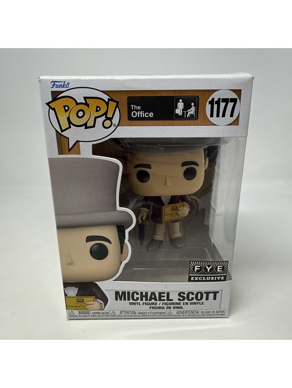 Funko POP! The Office #1177 Michael Scott Golden Ticket FYE Exclusive